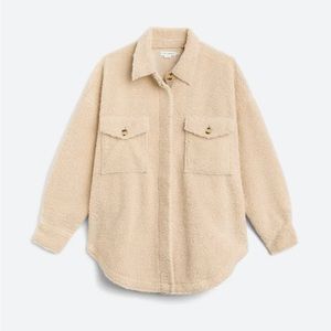 Good American Sherpa shirt jacket size medium